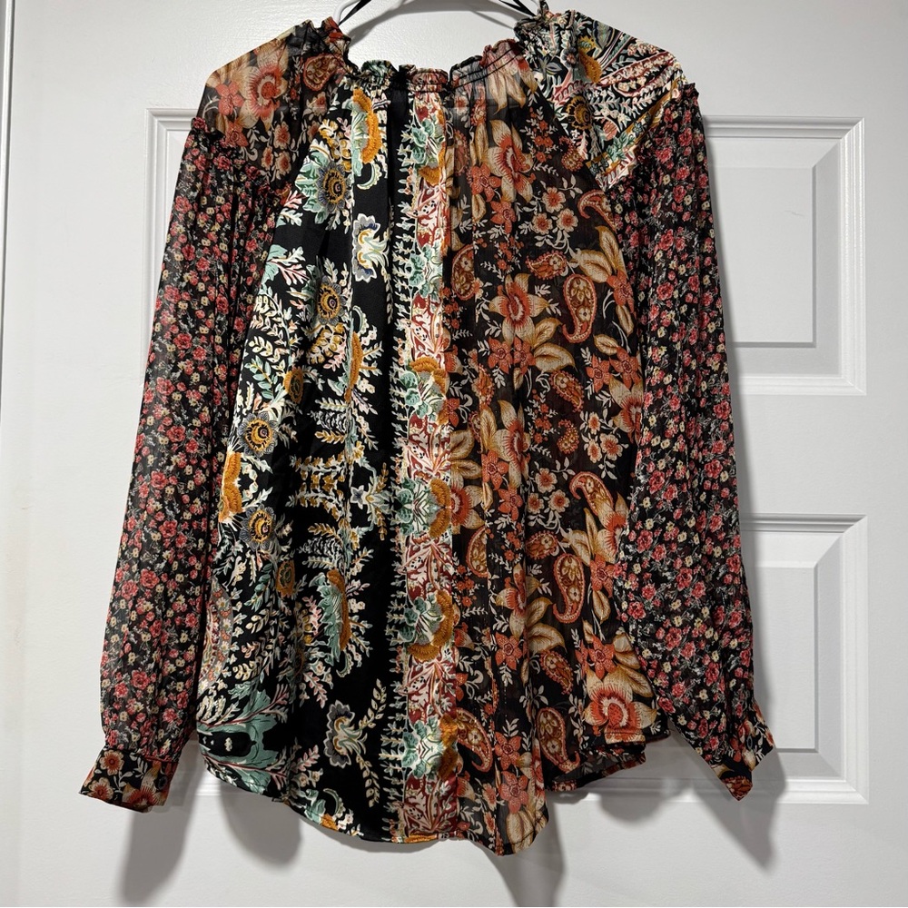 Umgee Multicolor Patchwork Blouse - Picture 9 of 13